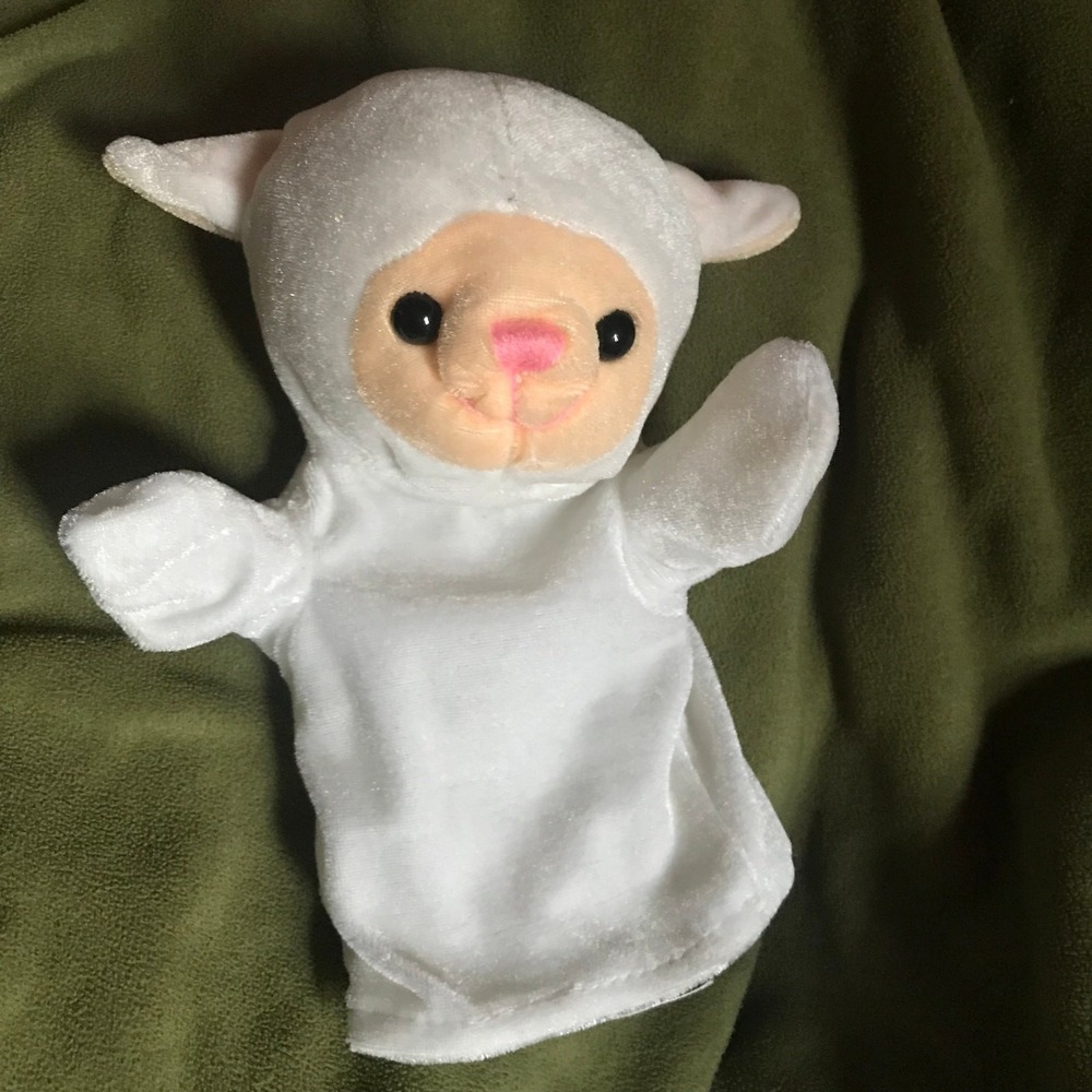 Goffa International Sheep Hand Puppet Farm Animal Plush 9"